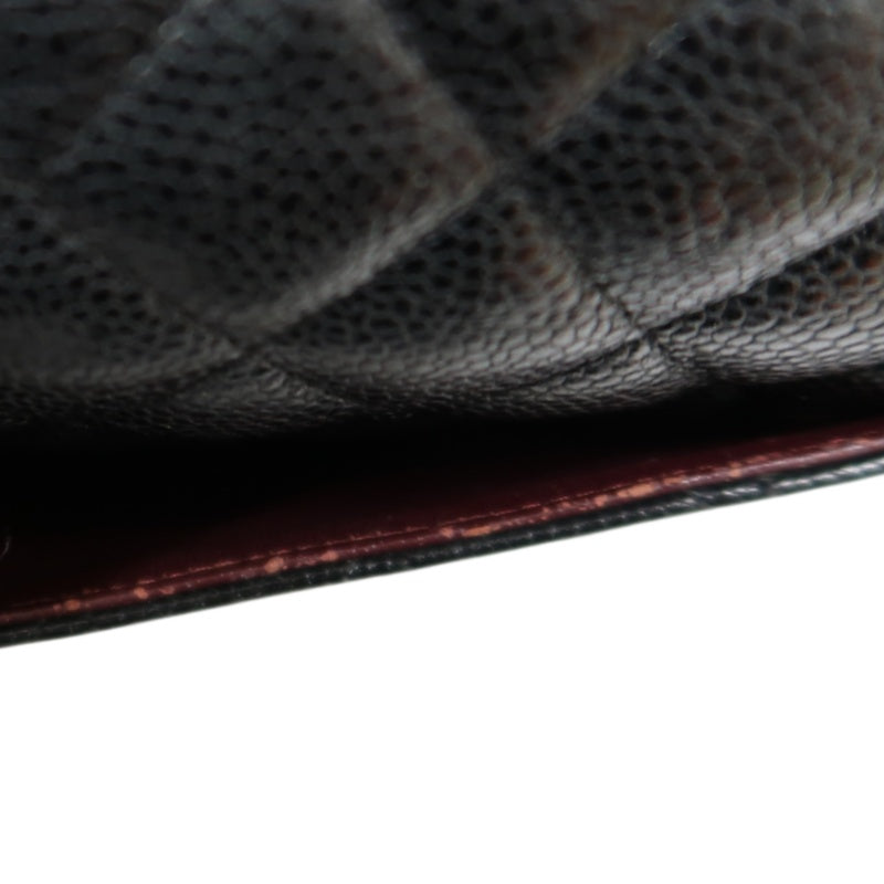 CHANEL Classic Flap Black Caviar Leather Quilted Flap Shoulder Bag With Gold Hardware