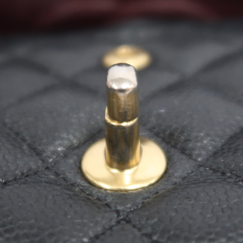 CHANEL Classic Flap Black Caviar Leather Quilted Flap Shoulder Bag With Gold Hardware