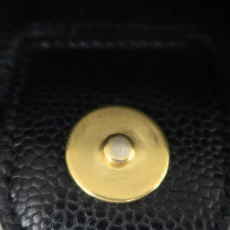 CHANEL GST Black Caviar Leather Quilted Chain Tote Shoulder Bag With Gold Hardware