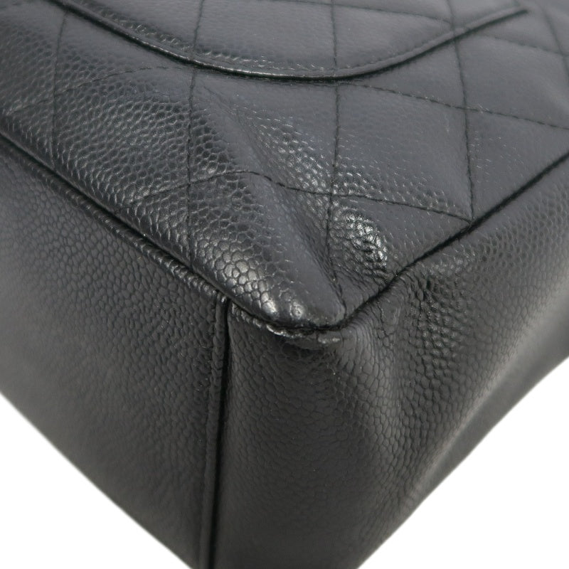 CHANEL GST Black Caviar Leather Quilted Chain Shoulder Bag With Gold Hardware