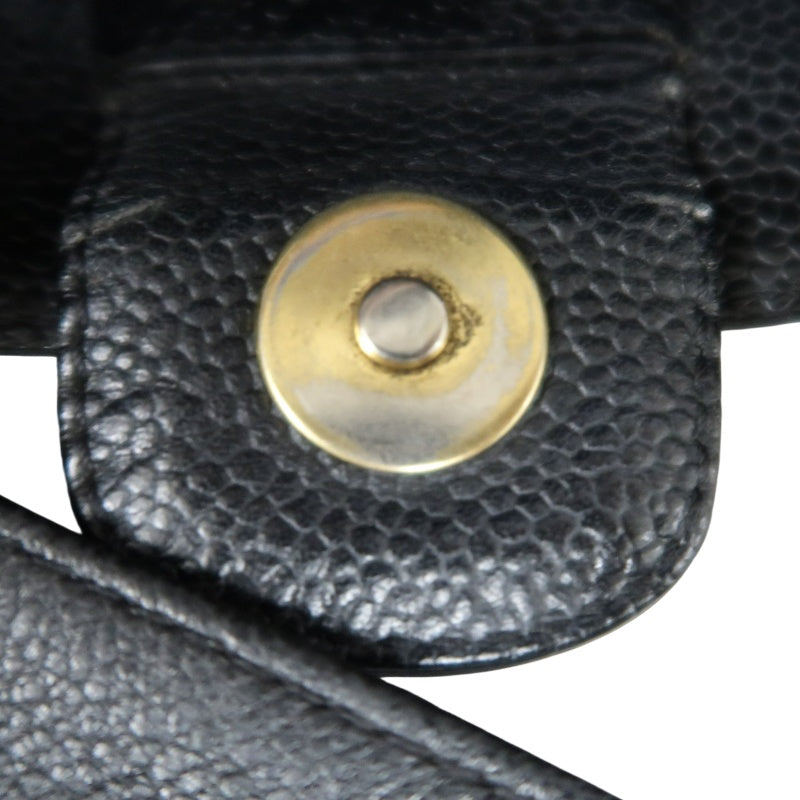CHANEL GST Black Caviar Leather Quilted Chain Shoulder Bag With Gold Hardware