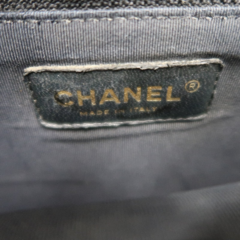 CHANEL GST Black Caviar Leather Quilted Chain Shoulder Bag With Gold Hardware