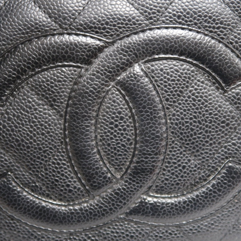 CHANEL GST Black Caviar Leather Quilted Chain Shoulder Bag With Gold Hardware