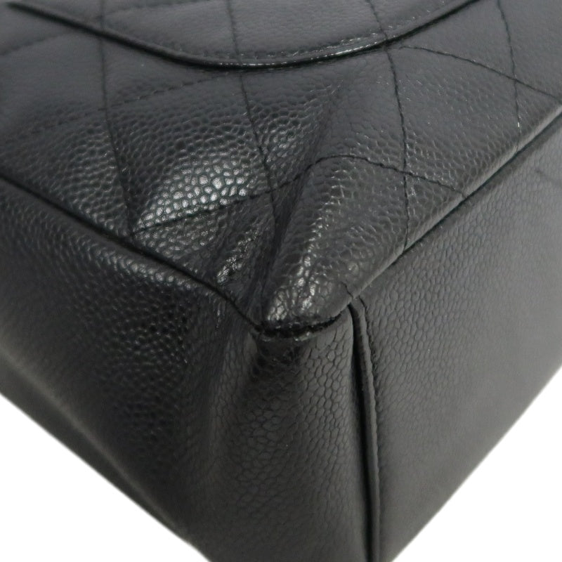 CHANEL GST Black Caviar Leather Quilted Chain Shoulder Bag With Gold Hardware