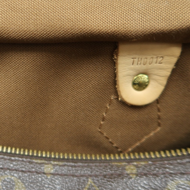 LOUIS VUITTON Monogram Speedy 30 Handbag Canvas Cowhide Brown Gold Hardware