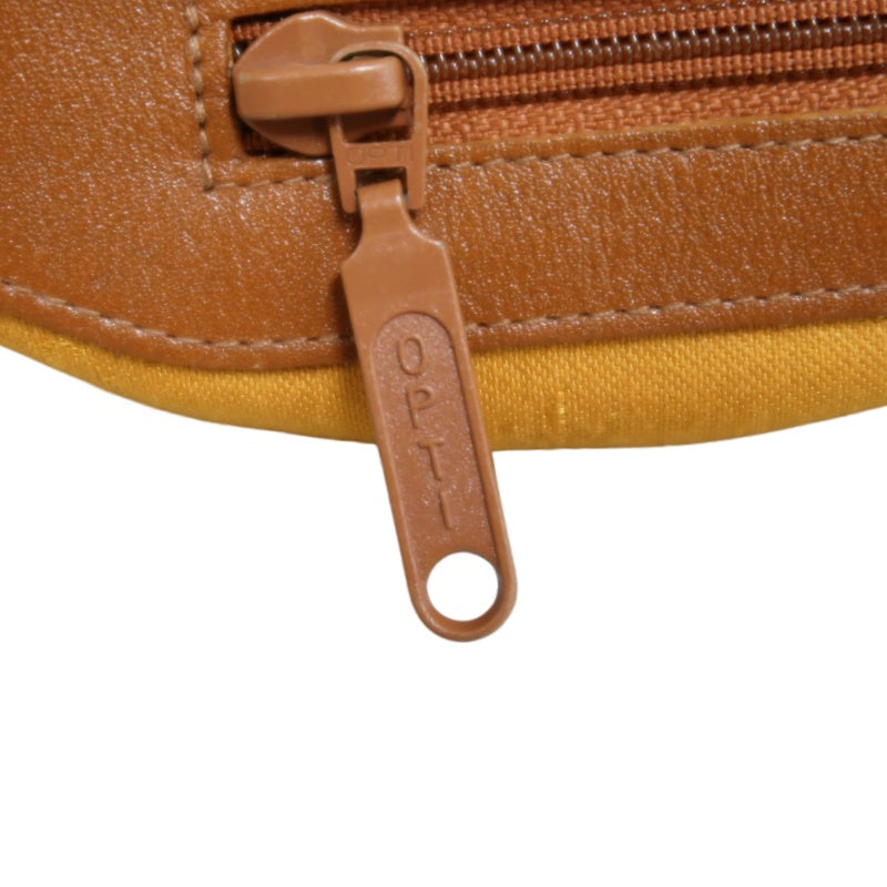 MCM Visetos Classic Monogram Camel Brown Drawstring Bucket Shoulder Crossbody Bag With Leather Trim, Gold Hardware