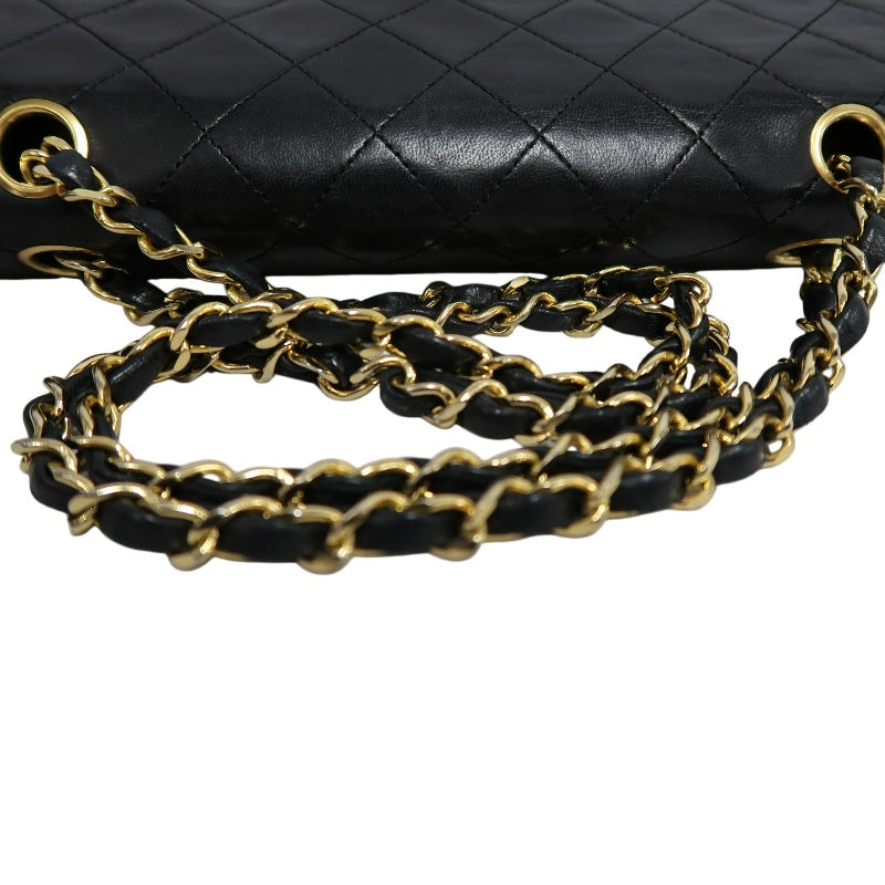 CHANEL Classic Maxi Jumbo Quilted Lambskin Double Flap Chain Shoulder Bag Black Soft Calfskin Gold CC Turnlock Hardware Spacious Capacity Iconic Vintage Timeless Classic Bag