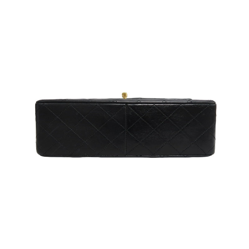 CHANEL Classic Maxi Jumbo Quilted Lambskin Double Flap Chain Shoulder Bag Black Soft Calfskin Gold CC Turnlock Hardware Spacious Capacity Iconic Vintage Timeless Classic Bag