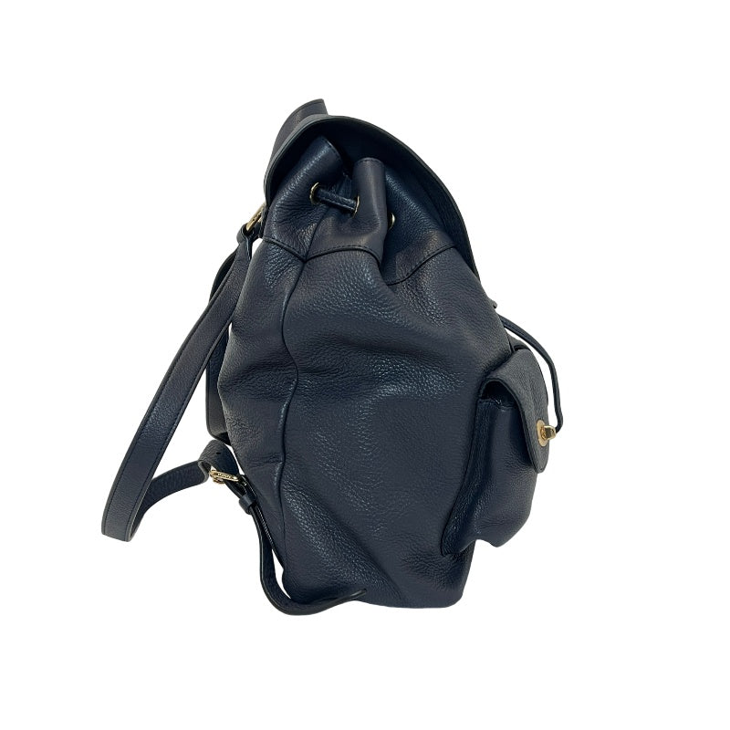 COACH Full Grain Pebbled Leather Backpack Black Calfskin Gold Hardware Front Twist Lock Pocket Spacious Casual Daily Commute Classic Design