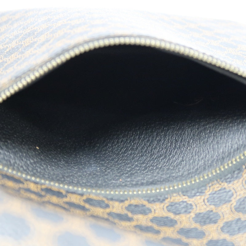 CELINE Macadam PVC Shoulder Bag Dark Brown Gold-Tone Hardware