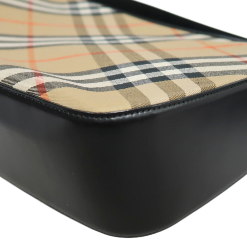 BURBERY  Check PVC Handbag Brown