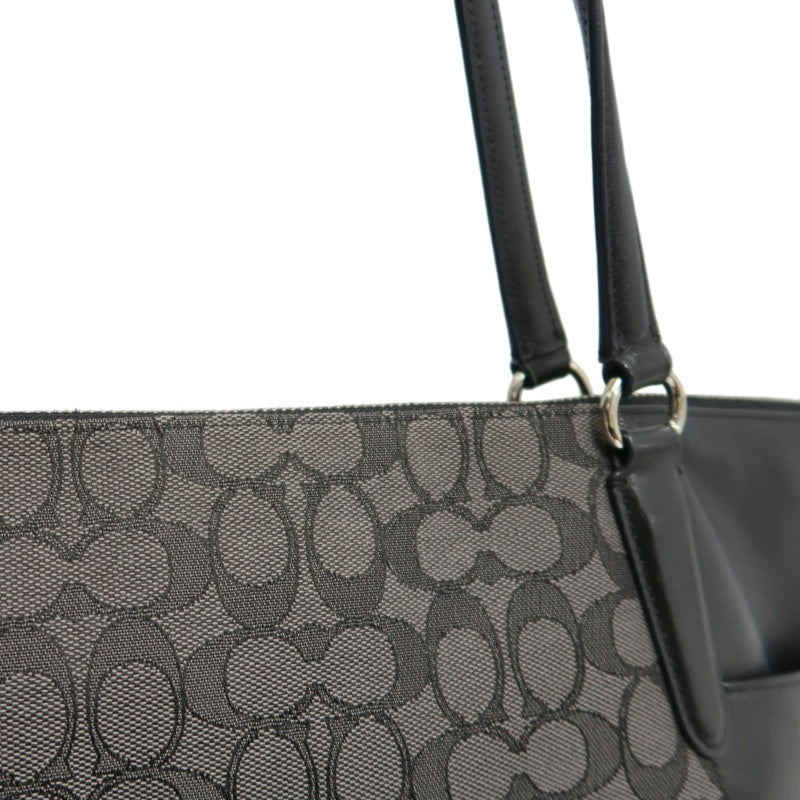 COACH Signature Canvas Tote Shoulder Bag black