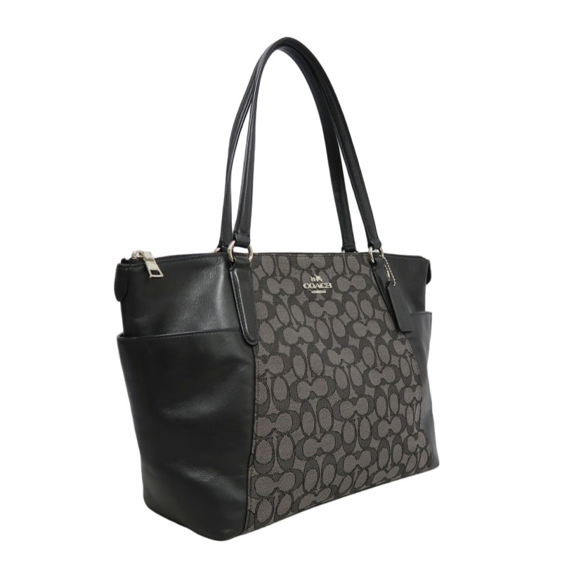 COACH Signature Canvas Tote Shoulder Bag black