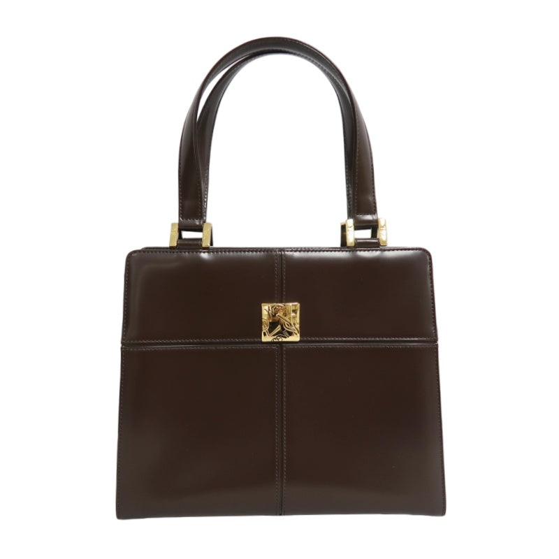 YSL  Vintage Canvas Handbag Dark Brown Gold Hardware