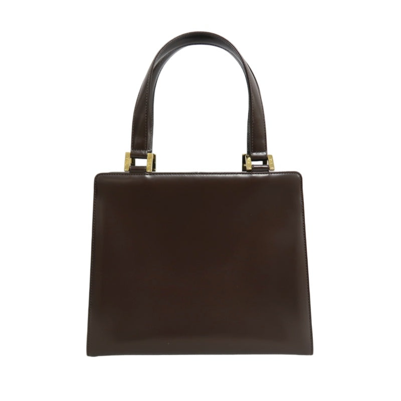 YSL  Vintage Canvas Handbag Dark Brown Gold Hardware