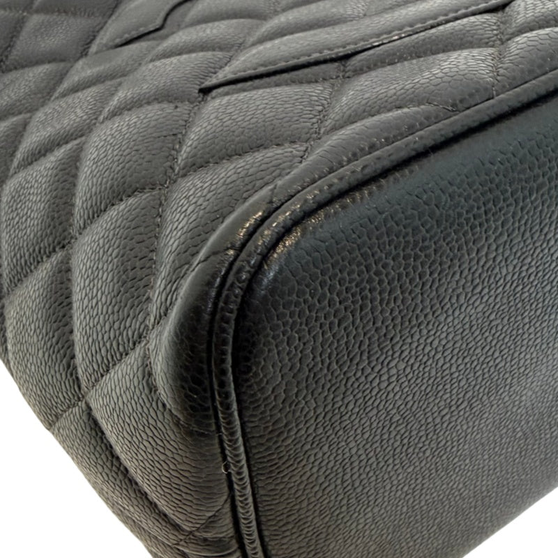 CHANEL Black Caviar Leather Hilton Vintage Reproduction Tote Handbag With Silver Hardware, Comes With Original Dust Bag