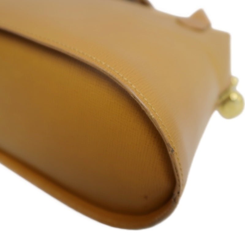 DIOR Vintage Oval Logo Shoulder Bag Calfskin Camel Brown Gold Hardware