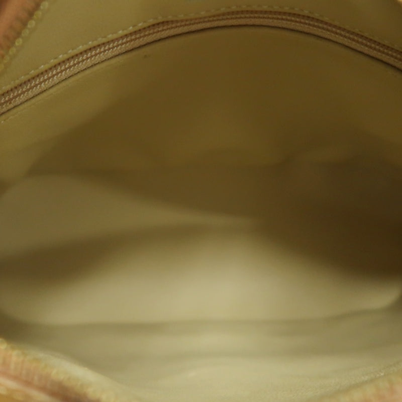 DIOR Vintage Oval Logo Shoulder Bag Calfskin Camel Brown Gold Hardware