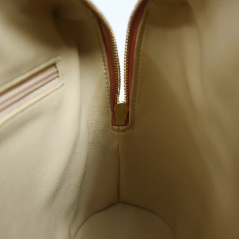DIOR Vintage Oval Logo Shoulder Bag Calfskin Camel Brown Gold Hardware