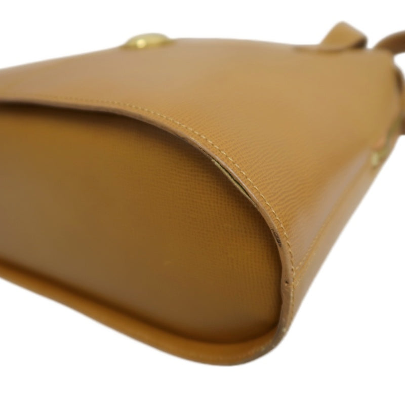 DIOR Vintage Oval Logo Shoulder Bag Calfskin Camel Brown Gold Hardware