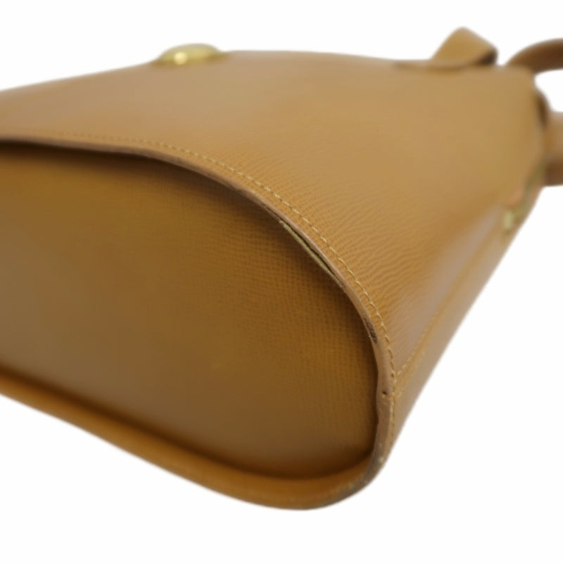 DIOR Vintage Oval Logo Shoulder Bag Calfskin Camel Brown Gold Hardware