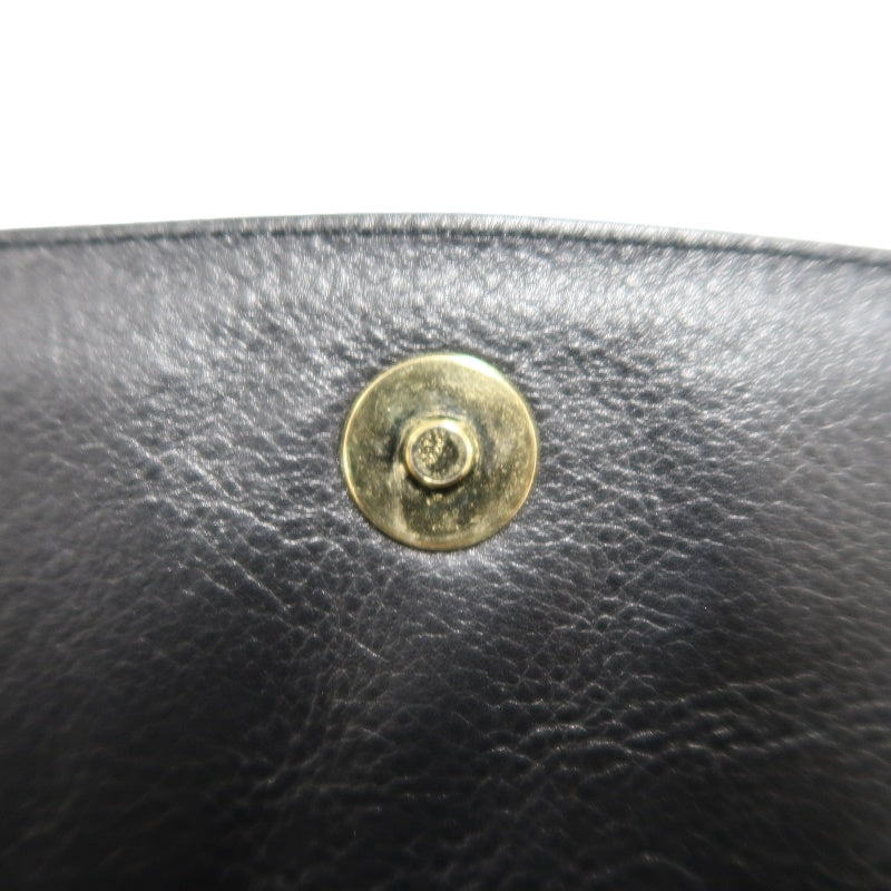 CELINE Triomphe Envelope Shoulder Bag Black Calfskin Gold Hardware Classic Triomphe Logo Plate Vintage Elegant Design