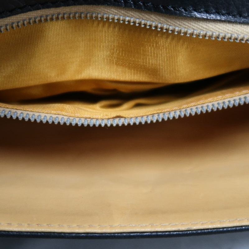 CELINE Triomphe Envelope Shoulder Bag Black Calfskin Gold Hardware Classic Triomphe Logo Plate Vintage Elegant Design
