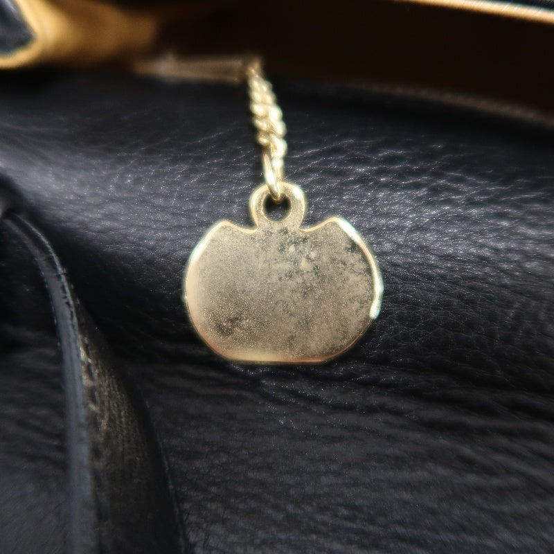 CELINE Triomphe Envelope Shoulder Bag Black Calfskin Gold Hardware Classic Triomphe Logo Plate Vintage Elegant Design