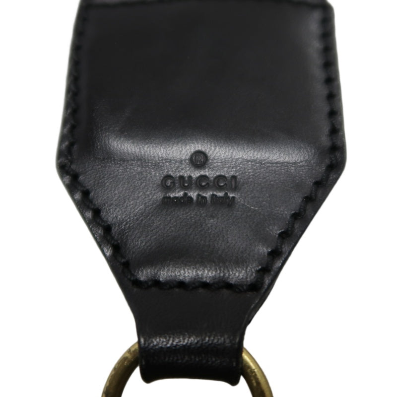 GUCCI Nylon Hobo One Shoulder Bag Black Gold Hardware