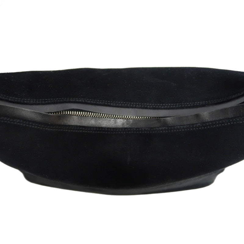 GUCCI Nylon Hobo One Shoulder Bag Black Gold Hardware