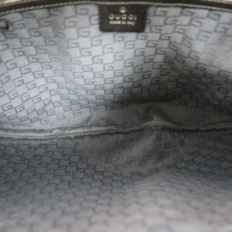 GUCCI Nylon Hobo One Shoulder Bag Black Gold Hardware