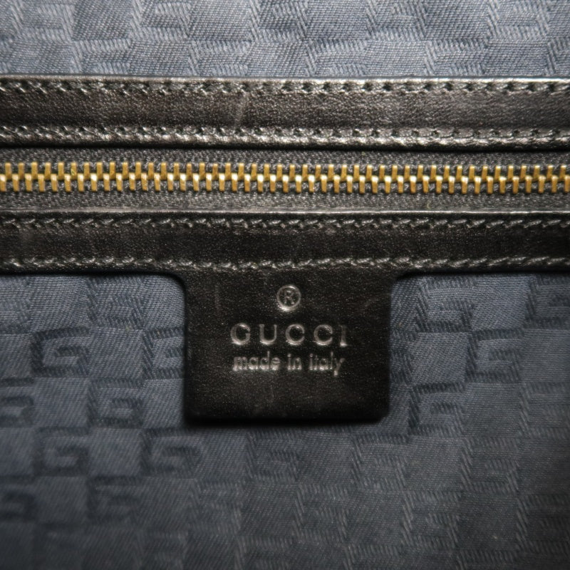 GUCCI Nylon Hobo One Shoulder Bag Black Gold Hardware