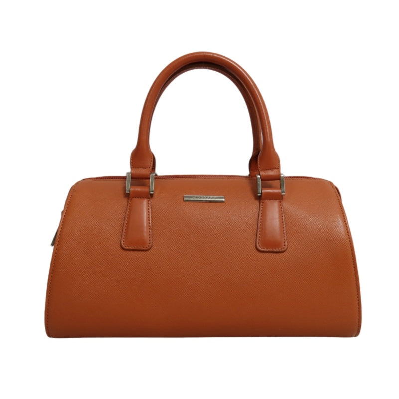 BURBERRY Orange PVC Boston Handbag With Silver Hardware