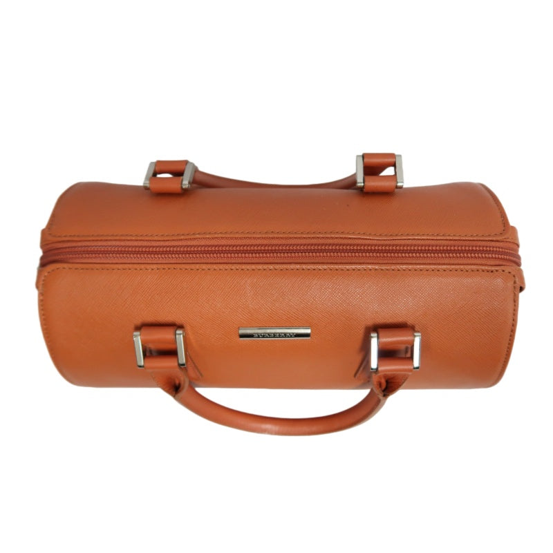 BURBERRY Orange PVC Boston Handbag With Silver Hardware