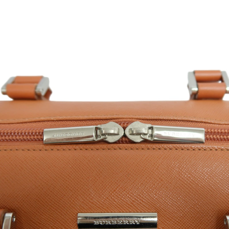 BURBERRY Orange PVC Boston Handbag With Silver Hardware