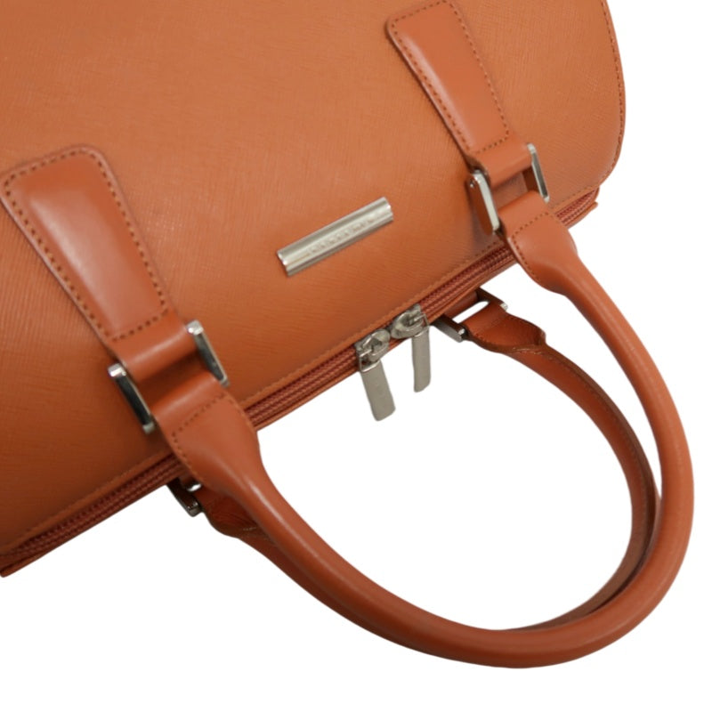 BURBERRY Orange PVC Boston Handbag With Silver Hardware