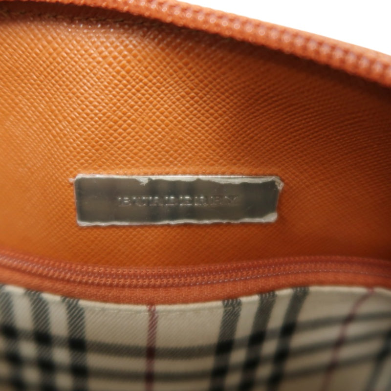BURBERRY Orange PVC Boston Handbag With Silver Hardware