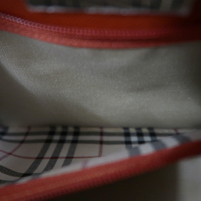 BURBERRY Orange PVC Boston Handbag With Silver Hardware