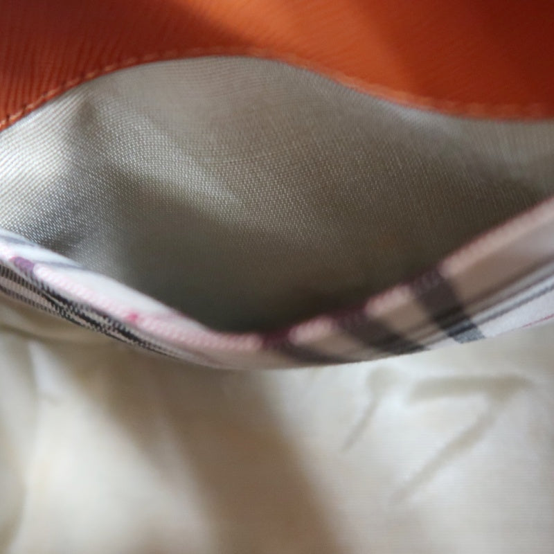 BURBERRY Orange PVC Boston Handbag With Silver Hardware