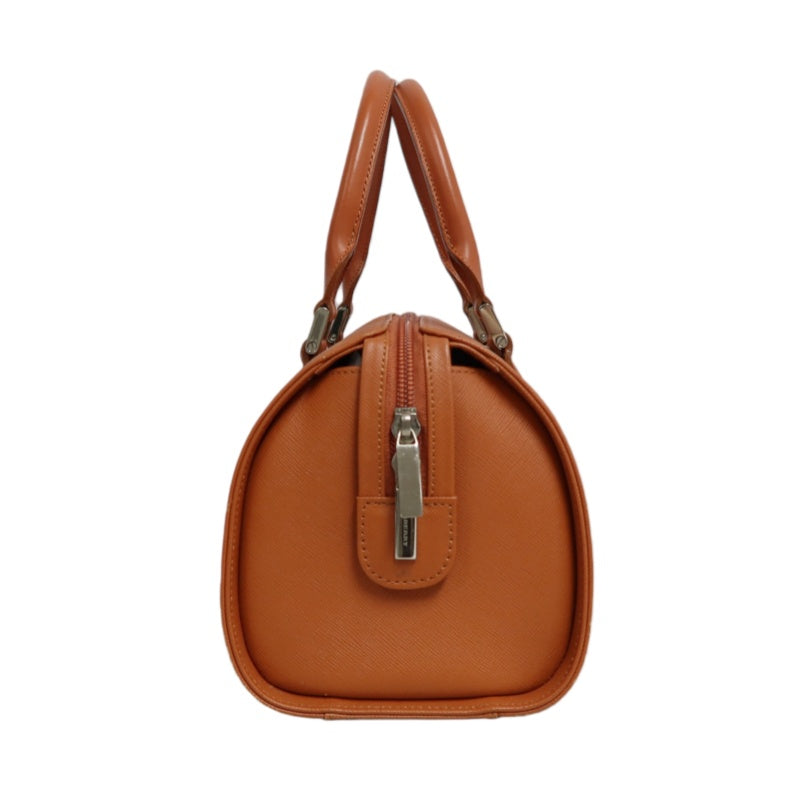 BURBERRY Orange PVC Boston Handbag With Silver Hardware