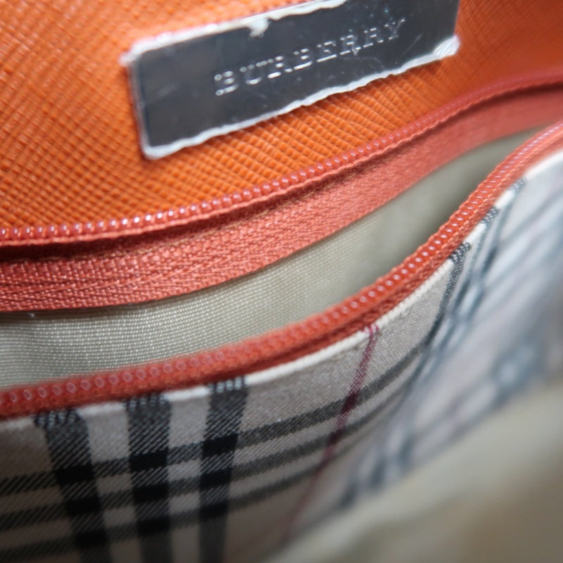 BURBERRY Orange PVC Boston Handbag With Silver Hardware