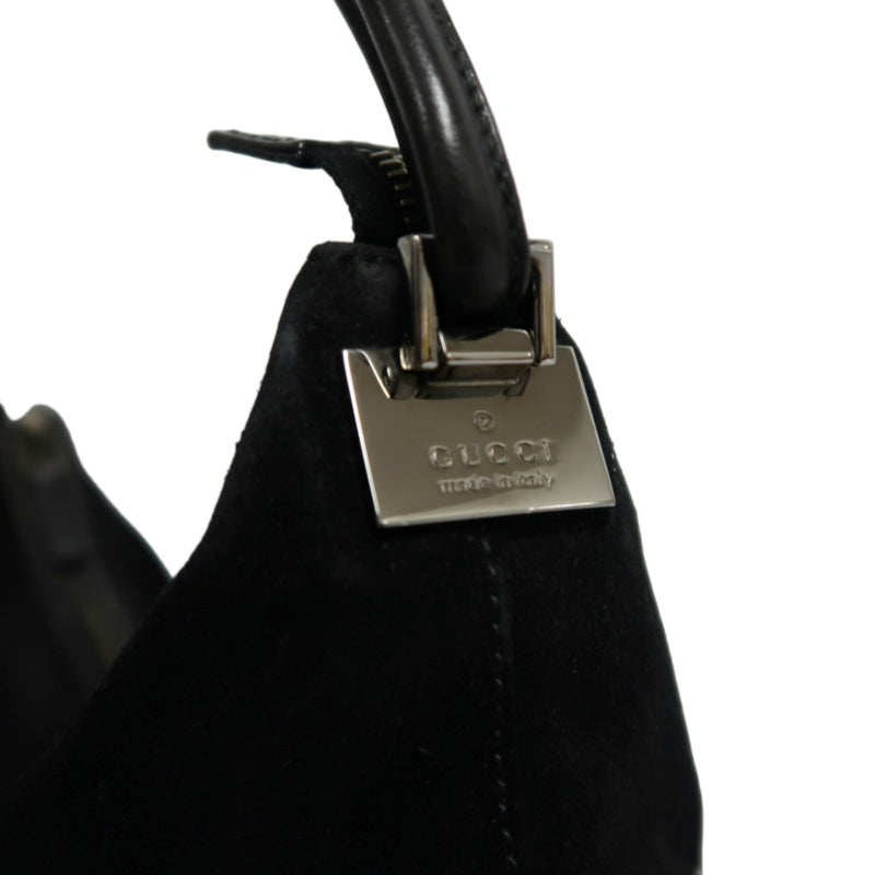 GUCCI Suede Underarm Shoulder Bag Black With Dust Bag