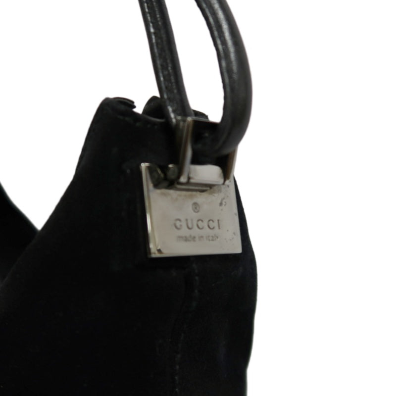 GUCCI Suede Underarm Shoulder Bag Black With Dust Bag