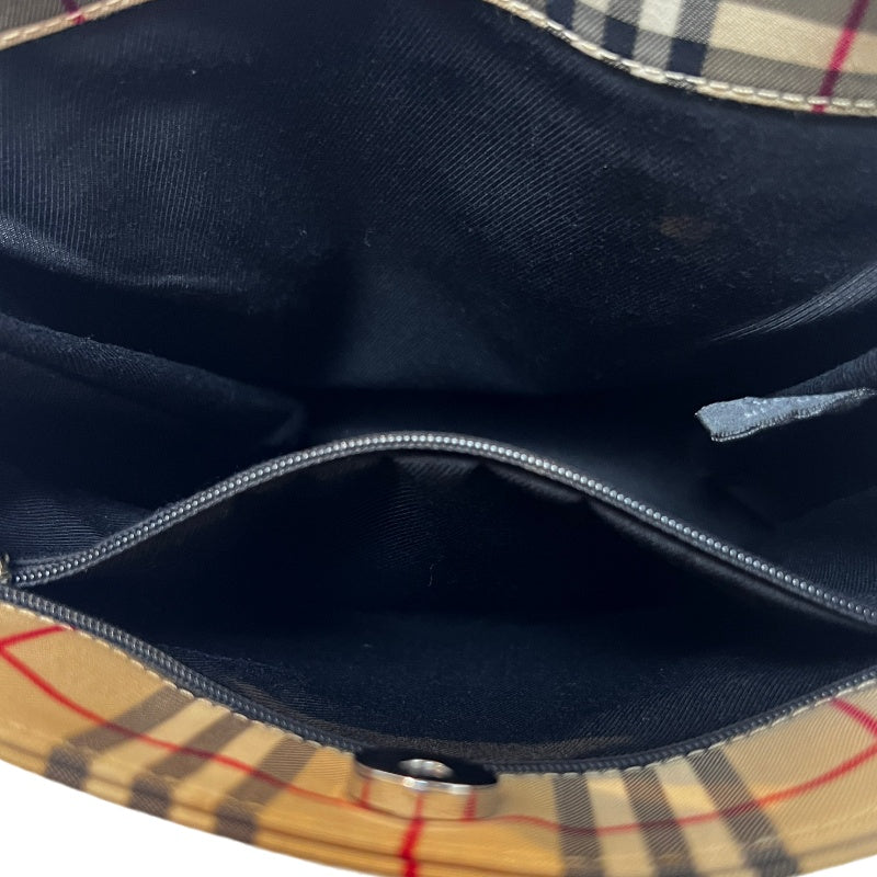 BURBERRY Nova Check Canvas Mini Tote Bag Beige Classic Plaid Pattern Black Leather Handle British Style Casual Daily Use