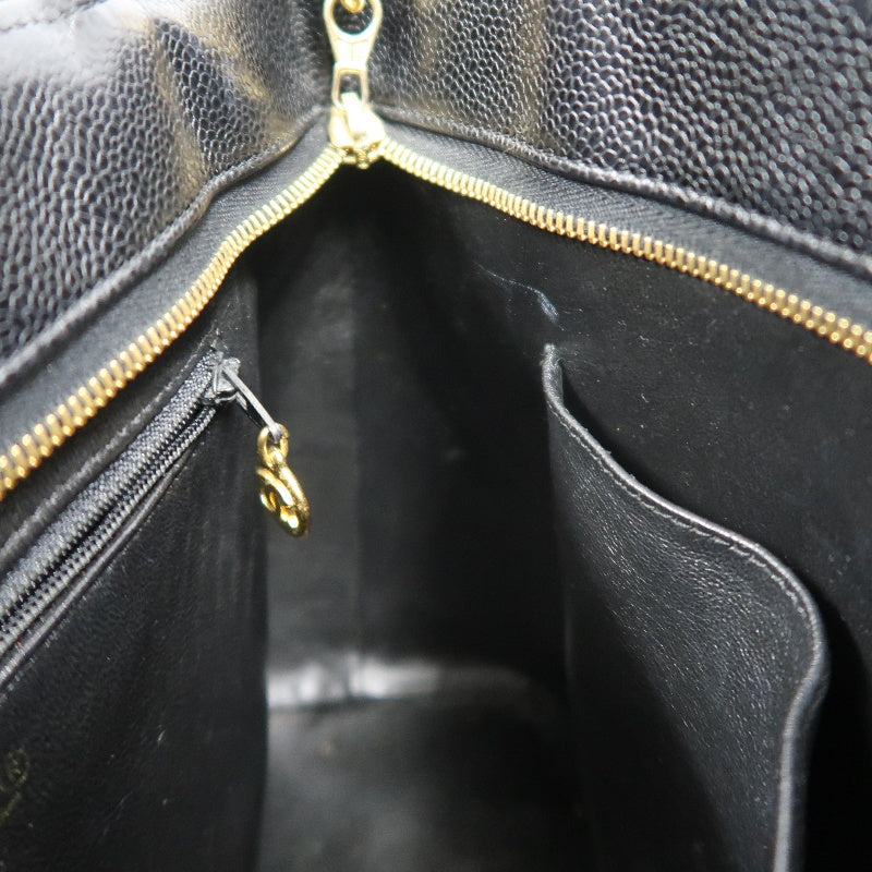 CHANEL Medallion Caviar Skin Quilted Tote Bag Black Grained Calfskin Gold Hardware CC Coin Charm Spacious Commute Iconic Timeless Vintage Classic Bag Included Original Guarantee Card