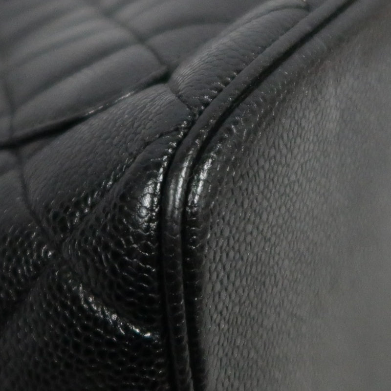 CHANEL Medallion Caviar Skin Quilted Tote Bag Black Grained Calfskin Gold Hardware CC Coin Charm Spacious Commute Iconic Timeless Vintage Classic Bag Included Original Guarantee Card