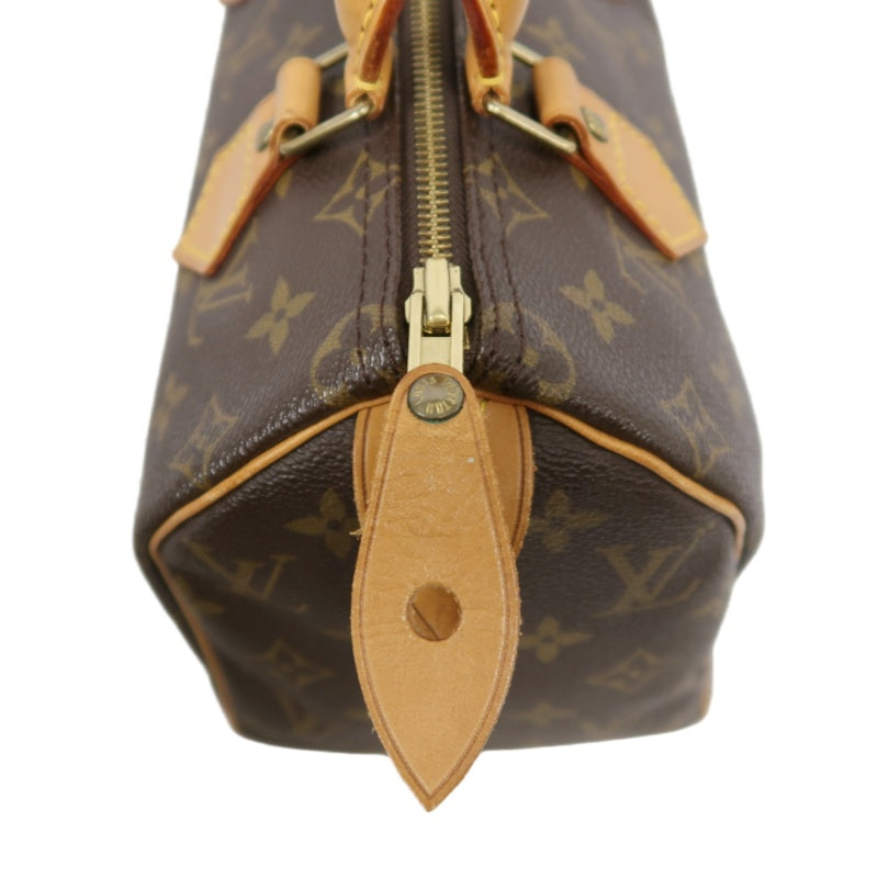 LOUIS VUITTON Monogram Speedy 25 Handbag Canvas Cowhide Brown Gold Hardware