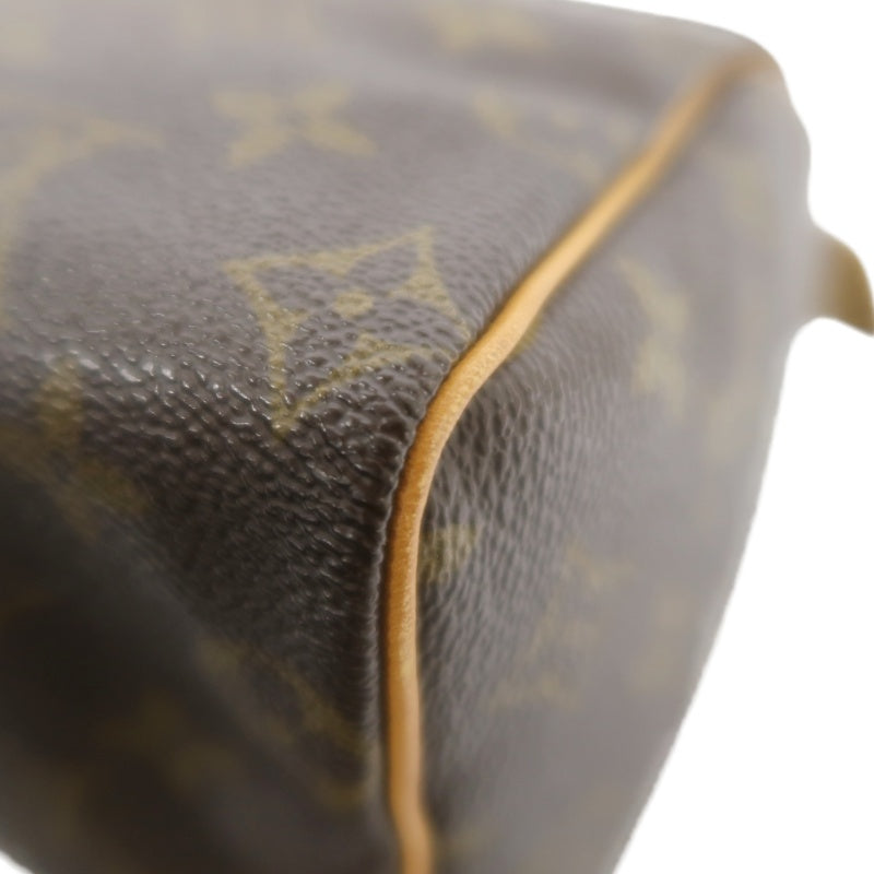 LOUIS VUITTON Monogram Speedy 25 Handbag Canvas Cowhide Brown Gold Hardware