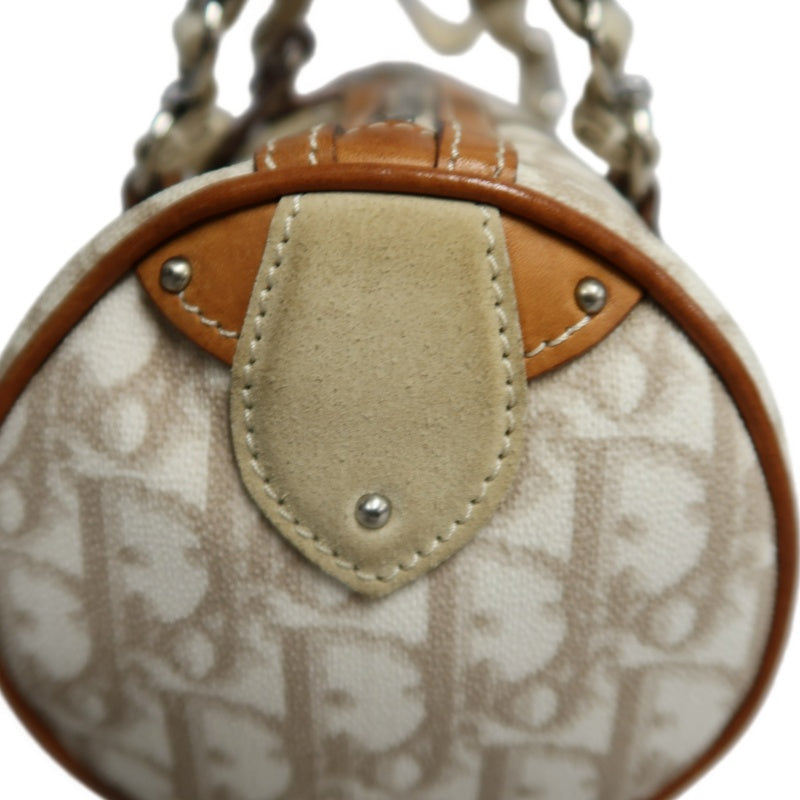 Christian Dior Trotter Mini Boston Bag Beige PVC Handbag