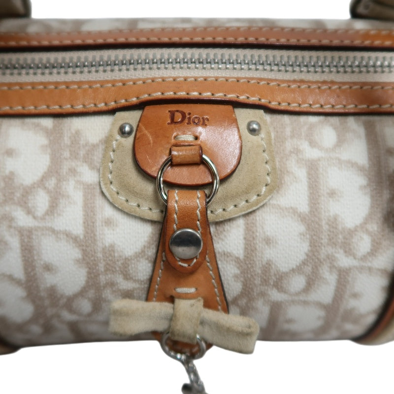Christian Dior Trotter Mini Boston Bag Beige PVC Handbag